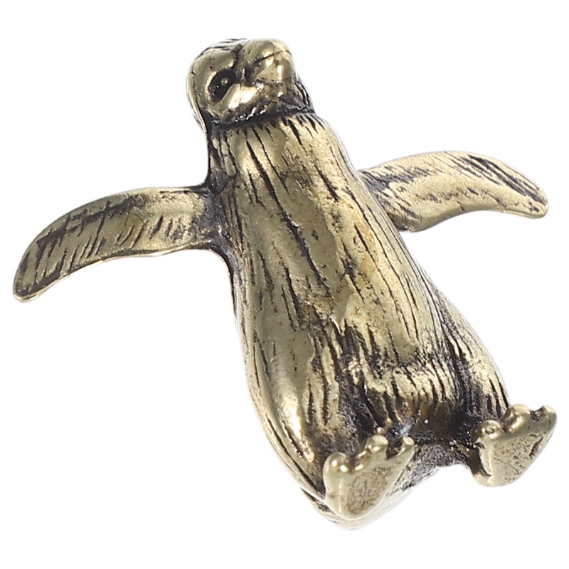 2pcs Mini Brass Penguin Statue Brass Figurine For Home Decor Vintage Animal Sculpture Bookshelf Desk Or Table Ideal Present For Collectors - Image 4