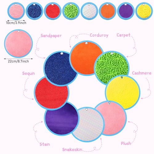Oudain 16 Sets Textured Sensory Tiles Mini Mats Educational Tactile Sensory Toys Assorted Texture Floor Tiles Textured Mat for Autism Learning Play Fidget Activity Game - Image 5