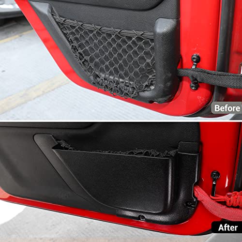 Hoolcar Front Door Storage Pockets, Door Side Insert Organizer Box Door Net Pocket Replacement for 2011-2018 Jeep Wrangler JK JKU, Interior Storage Expansion Accessories, Black, 2PCs - Image 2