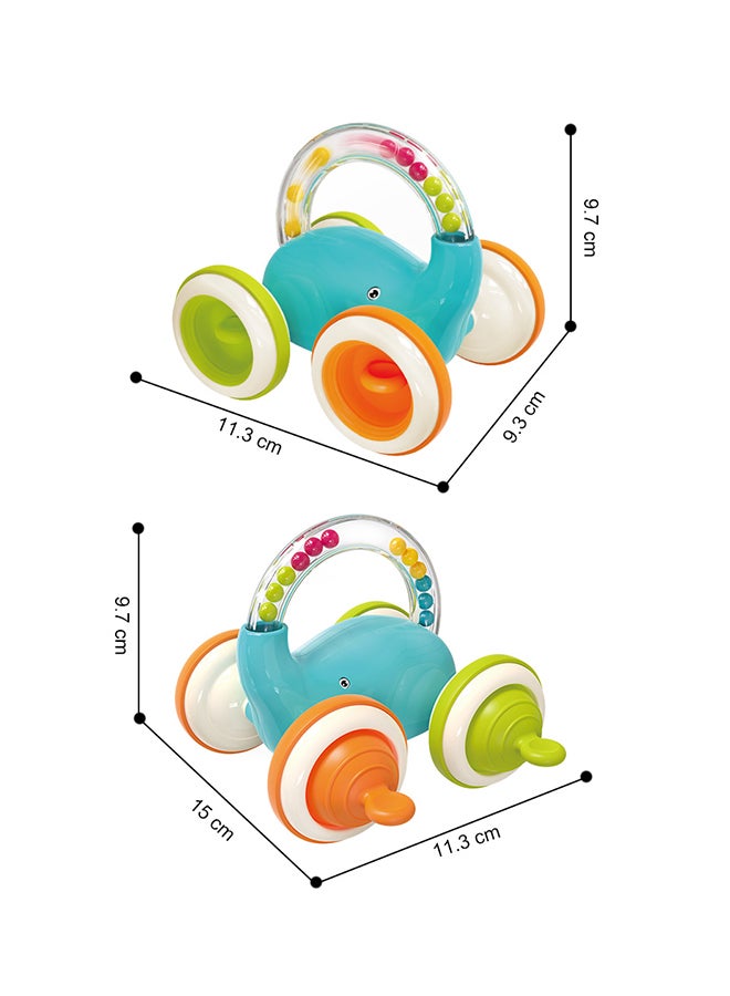 COGNIKIDS لعبة الفيل المتدحرج للأطفال - لعبة دفع ذاتية التدحرج للرضع 3 أشهر وما فوق | لا تحتاج إلى بطاريات، عجلات سيليكون ناعمة، إيقاعات موسيقية أثناء الحركة | لعبة حسية للأطفال الزاحفين - Image 2