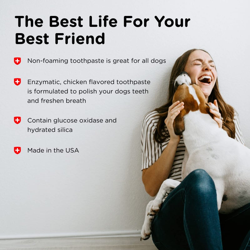 nutri vet Nutri-Vet Enzymatic Dog Toothpaste, Plaque Remover for Teeth, Dog Breath Freshener, Tooth Whitening, Puppy Essentials, Made in the USA, Non-Foaming Chicken Flavor, 2.5 oz - Image 4