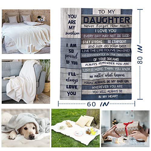Yamco Daughter Gifts - Birthday Gift for Daughter from Mom Dad - Mothers Day Birthday Presents for Daughters - to My Daughters Blankets 80"x 60" - Graduation Gift Ideas for Her from Mother 2025 - Image 2