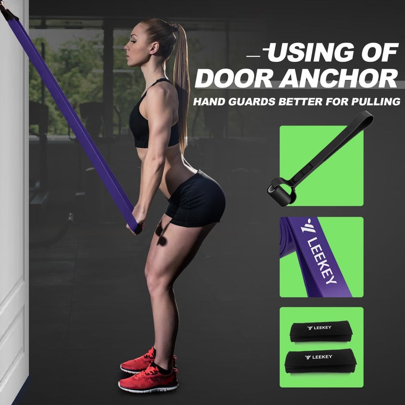 Leekey Resistance Bands, Exercise Bands with Handles,Pull Up Assist Bands - Band Set with Door Anchor - Bands for Working Out,Band for Men and Women Fitness Training,Home Workouts - Image 3