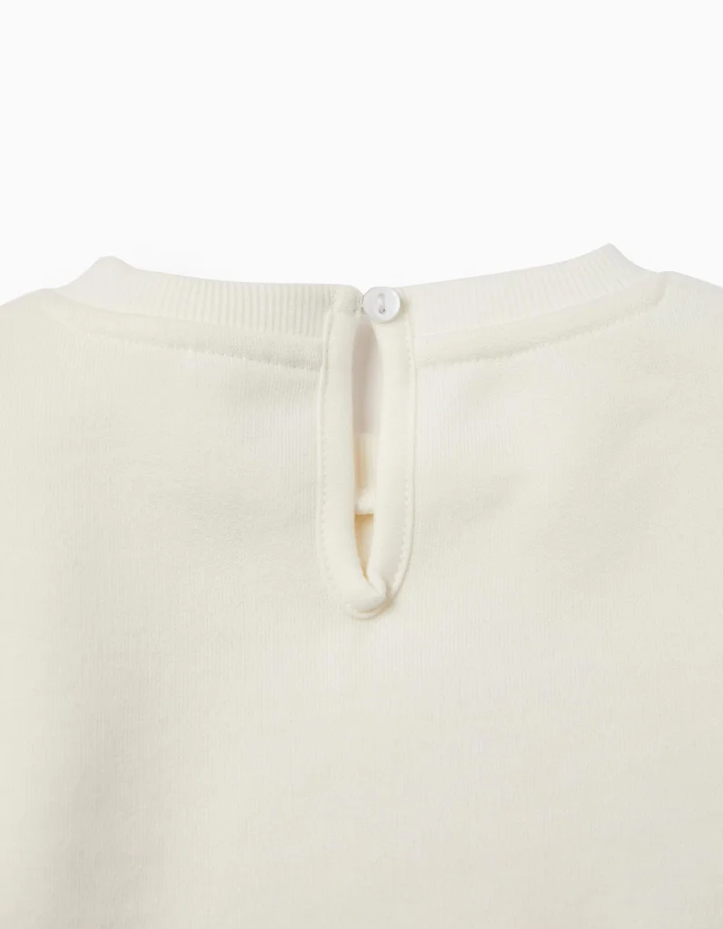 Zippy Cotton Sweat-Dress for Baby Girls 'Minnie', White/Blue