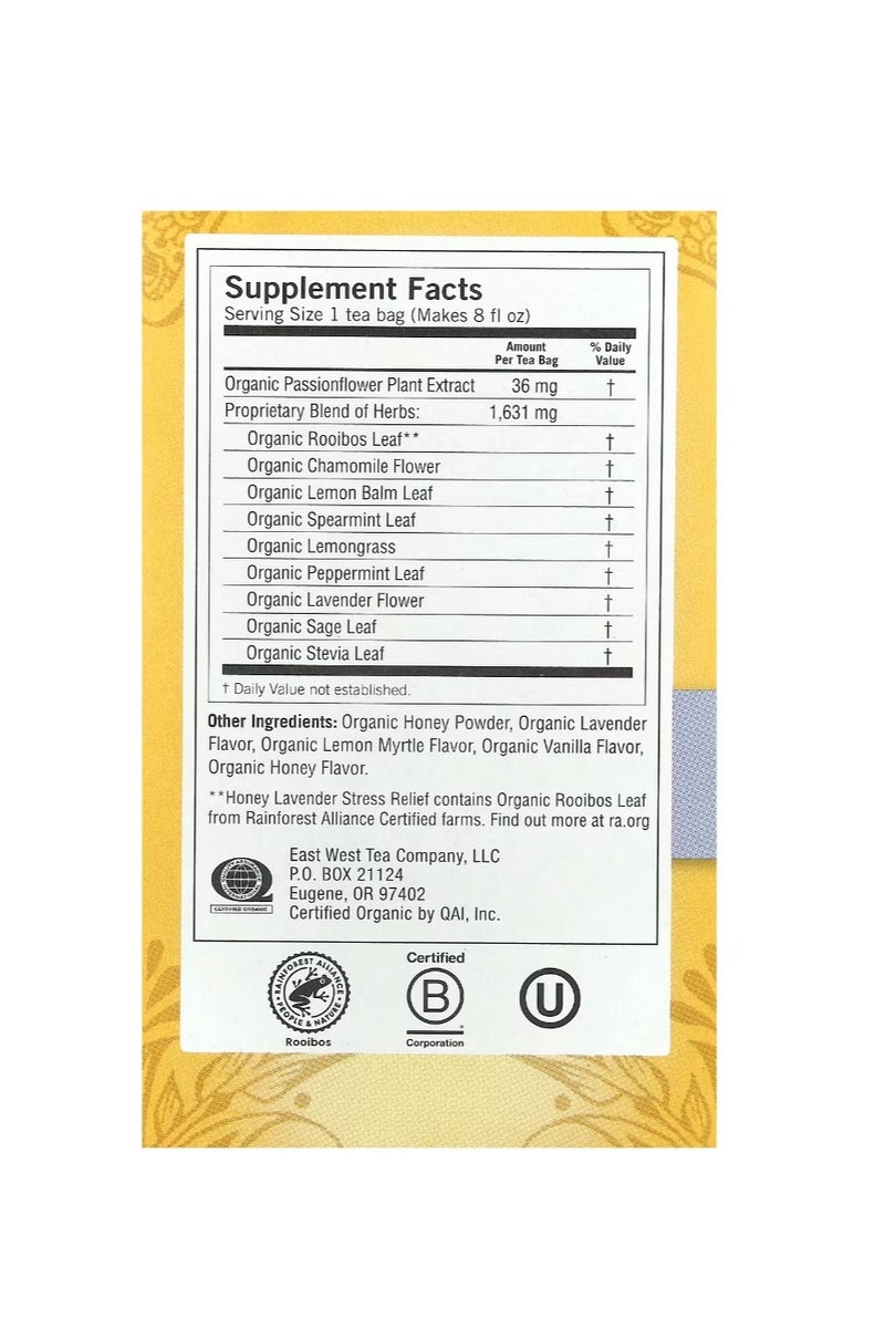 شاي يوغي تخفيف التوتر بالعسل واللافندر والخالي من الكافيين، 16 كيس شاي 1.02 أونصة (29 جم) - Image 2