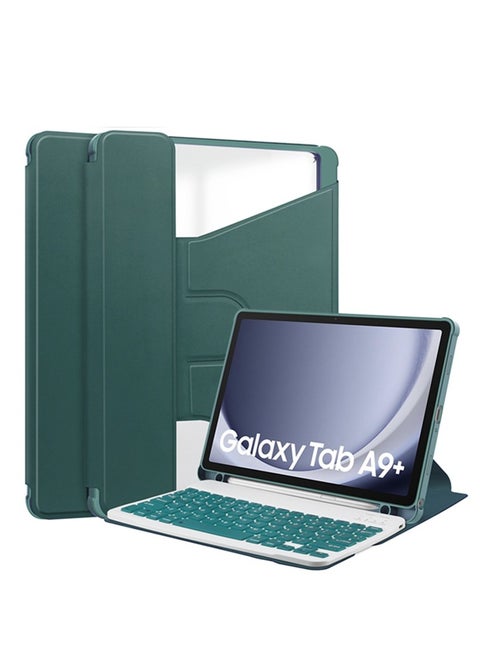 Compatible with Samsung Galaxy Tab A9 Plus 2023 Keyboard Case , SM-X210/SM-X216/SM-X218 Slim Stand Case with S Pen Holder with Bluetooth Wireless Keyboard