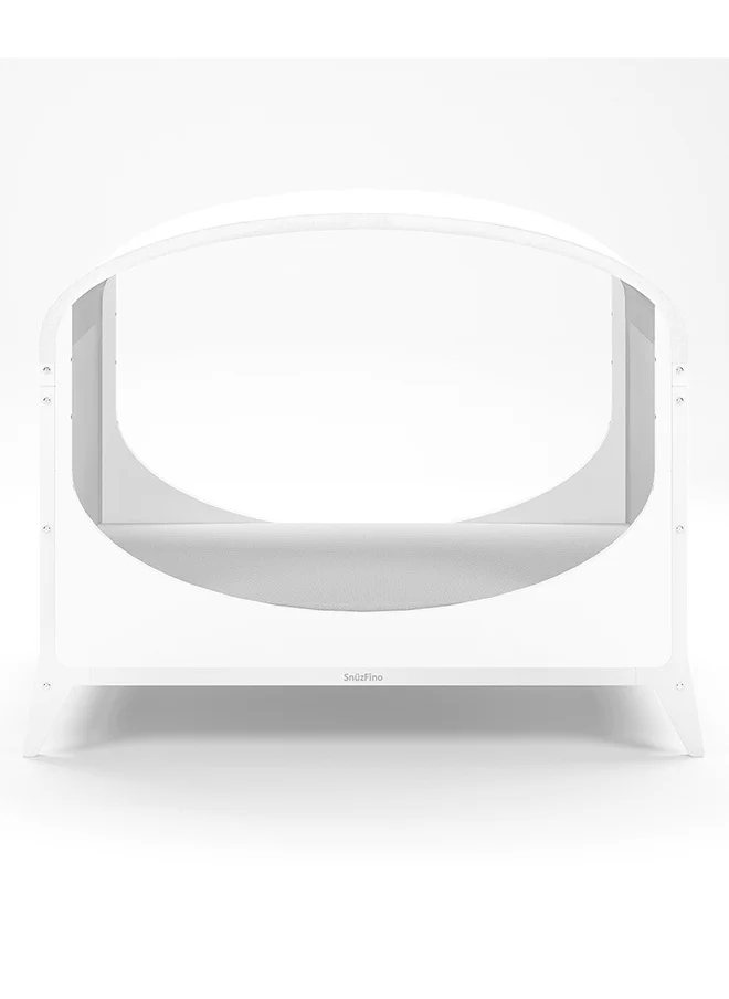 Snuz Fino Cot Bed For Infant And Baby, Minimal And True Contemporary Style, Converts To Toddler Bed, 2 Matress Heights, Suitable From 0 To 18Months , Dimensions W153 X L74 X H88.5Cm - White