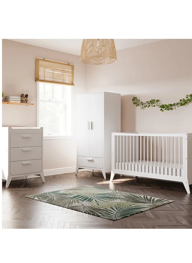 Snuz Fino Cot Bed For Infant And Baby, Minimal And True Contemporary Style, Converts To Toddler Bed, 2 Matress Heights, Suitable From 0 To 18Months , Dimensions W153 X L74 X H88.5Cm - White