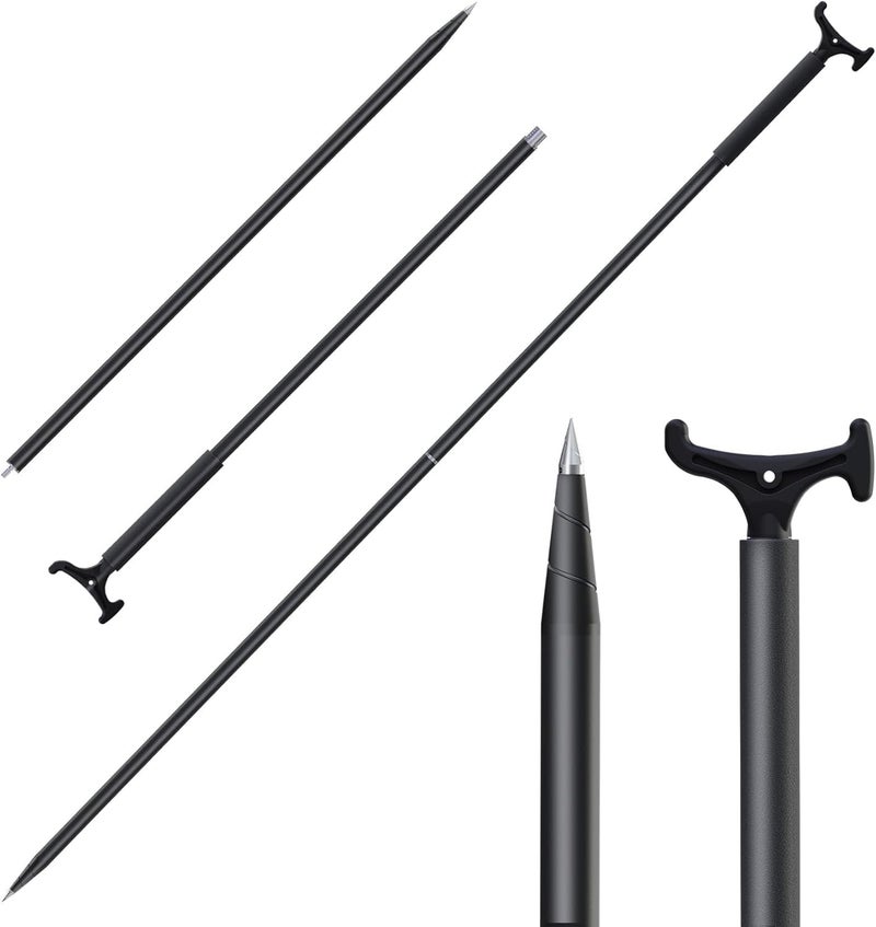 EDSRDPLT 2006 7.75' Anchor and Push Pole, Floating Shallow Water Anchor Pole with T-Handle and Compass, Multifuction Fiberglass Anchor Pin on The Beach - Image 1