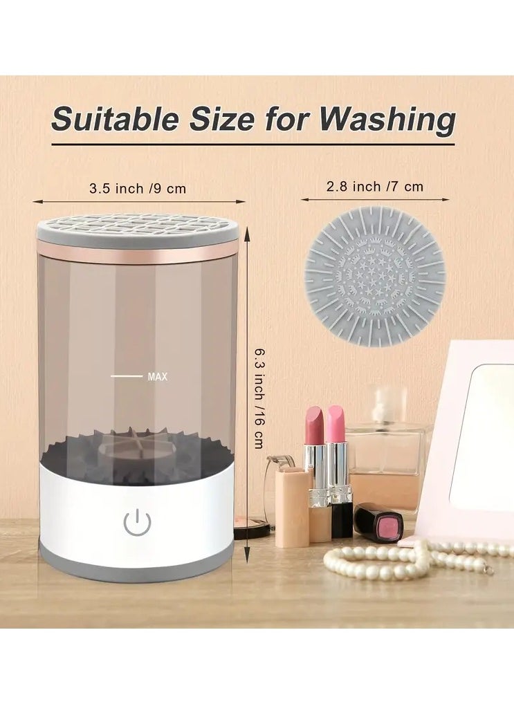 Goolsky Brushly Pro Rechargeable Lazy Electric Cosmetic Brush Cleaner - Automatic, Quick-Drying, Mini Spinning Machine for All Size Makeup Brushes - Effortless, Gentle, Deep Cleaning Tool with Easy Maintenance  - Image 3