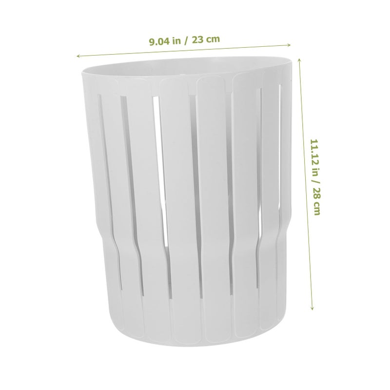 Small White Open Top Trash Can Thickened Plastic Wastebasket For Office Bathroom Bedroom - Image 3