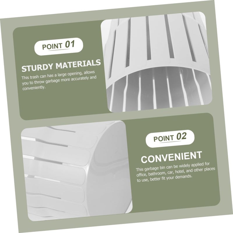 Small White Open Top Trash Can Thickened Plastic Wastebasket For Office Bathroom Bedroom - Image 5