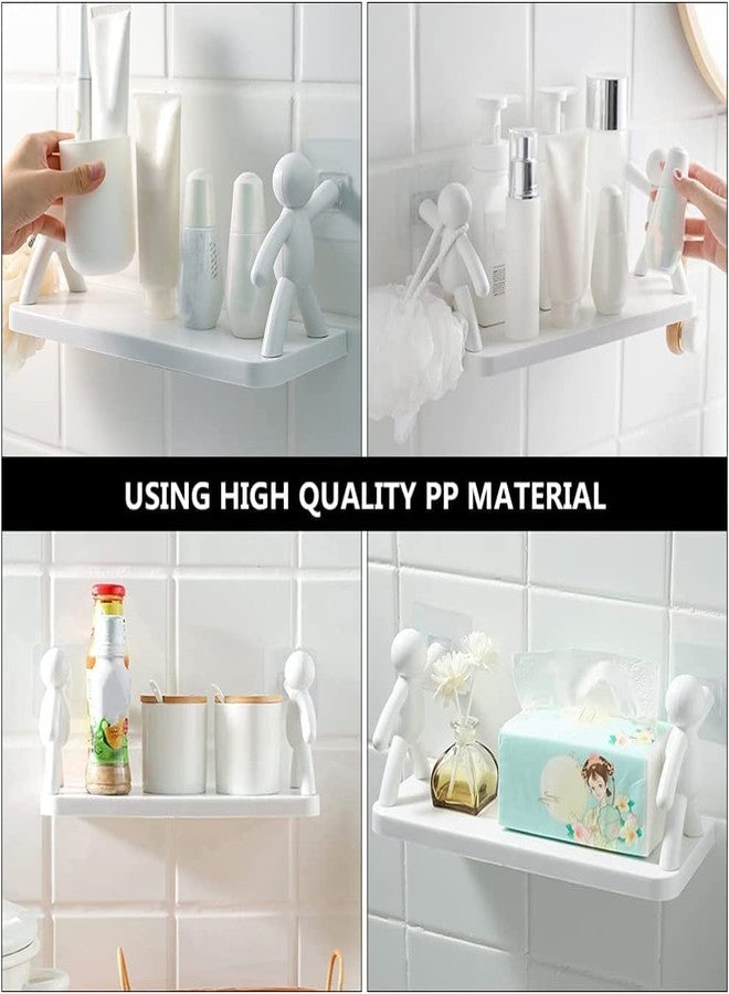 MOXSTAR Floating Shelf, Wall Mounted for Bathroom Rack self Adhesive for Storage Shelf Bathroom Organizer Without Drill (Teddy) - Image 3