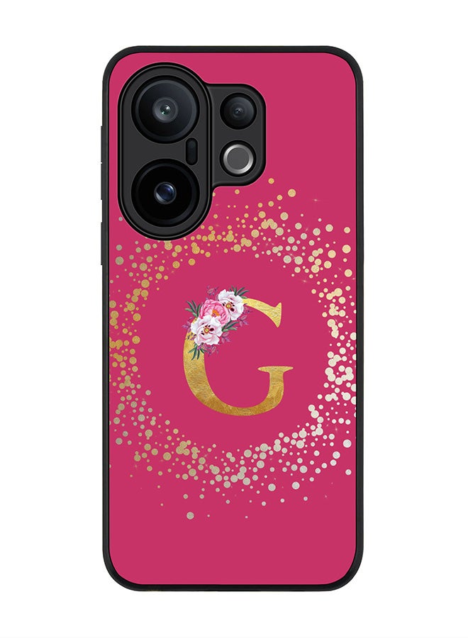Stylizedd For vivo X200 FE / S30 Pro mini Case,Slim fit Camera Protection, Shockproof Thin Phone cover  - Custom Monogram Floral - G ( Deep Pink )