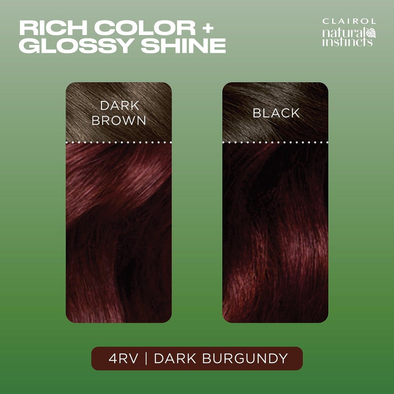 Clairol Natural Instincts Demi-Permanent Hair Dye, 4RV Dark Burgundy Hair Color, Pack of 1 - Image 4