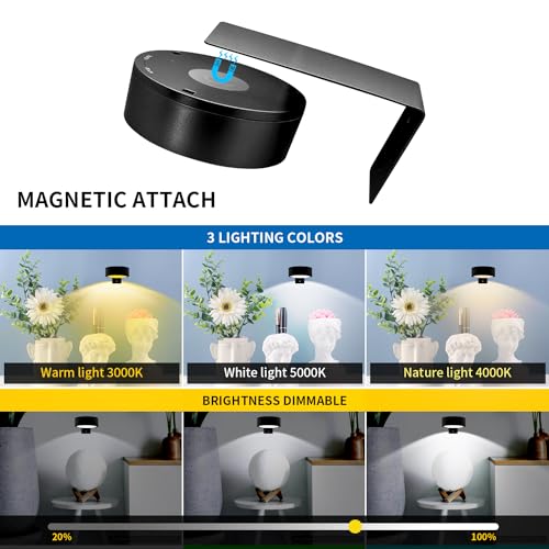 Arixinks 3PACK Picture Light Battery Operated with Remote, Painting Light for Wall Art with 3 Lighting Colors Dimmable, LED Art Display Accent Light on Wall for Poster Dartboard Frame Portrait Black - Image 2