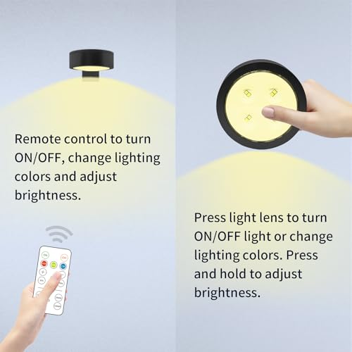 Arixinks 3PACK Picture Light Battery Operated with Remote, Painting Light for Wall Art with 3 Lighting Colors Dimmable, LED Art Display Accent Light on Wall for Poster Dartboard Frame Portrait Black - Image 4