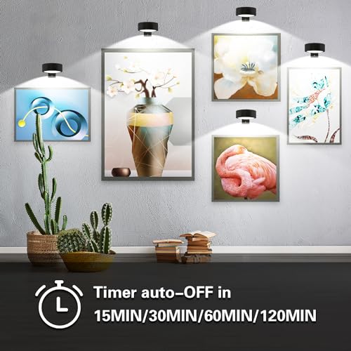 Arixinks 3PACK Picture Light Battery Operated with Remote, Painting Light for Wall Art with 3 Lighting Colors Dimmable, LED Art Display Accent Light on Wall for Poster Dartboard Frame Portrait Black - Image 5