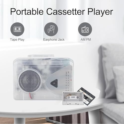 ETZIN Portable Cassette Tape Player, Battery and USB Power FM AM Radio with Speaker, Stereo Cassette MP3 Tape Player with 3.5mm Jack, Supports 87‑108MHZ FM and 520‑1600KHZ AM EPL-1399CA - Image 2