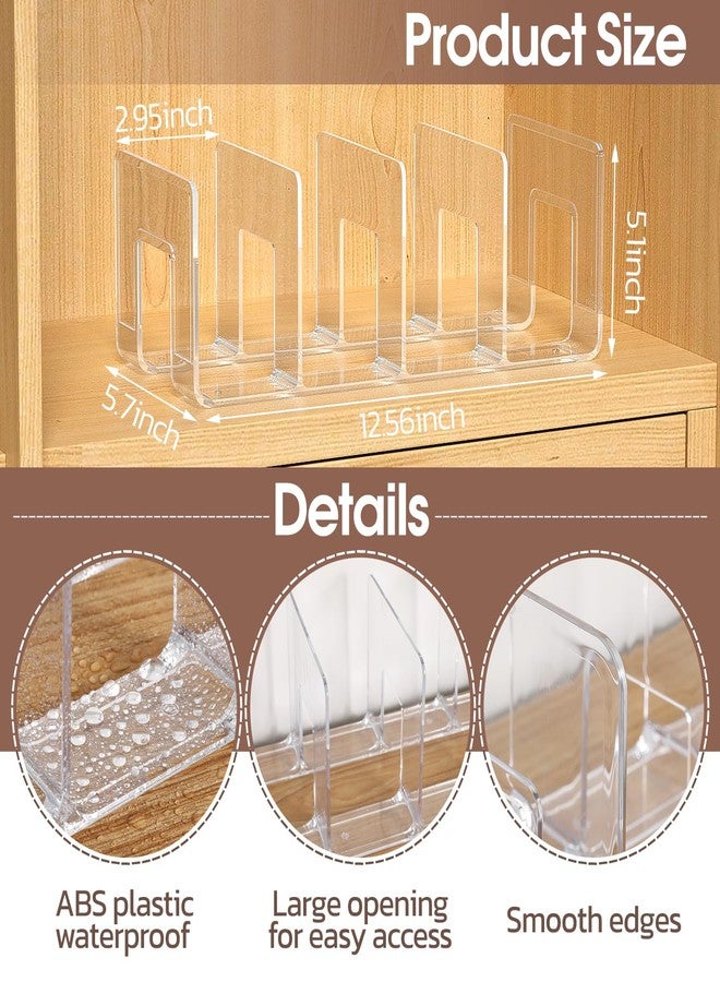 frtzal Purse Handbag Organizer 4 Sections Bag Closet Shelf Divider Purse Display Stand Handbag Storage Organizer Clear Desk File Sorter Stand Holder Bookshelf 13 x 6 x 5 Inches (4pcs upright) - Image 2