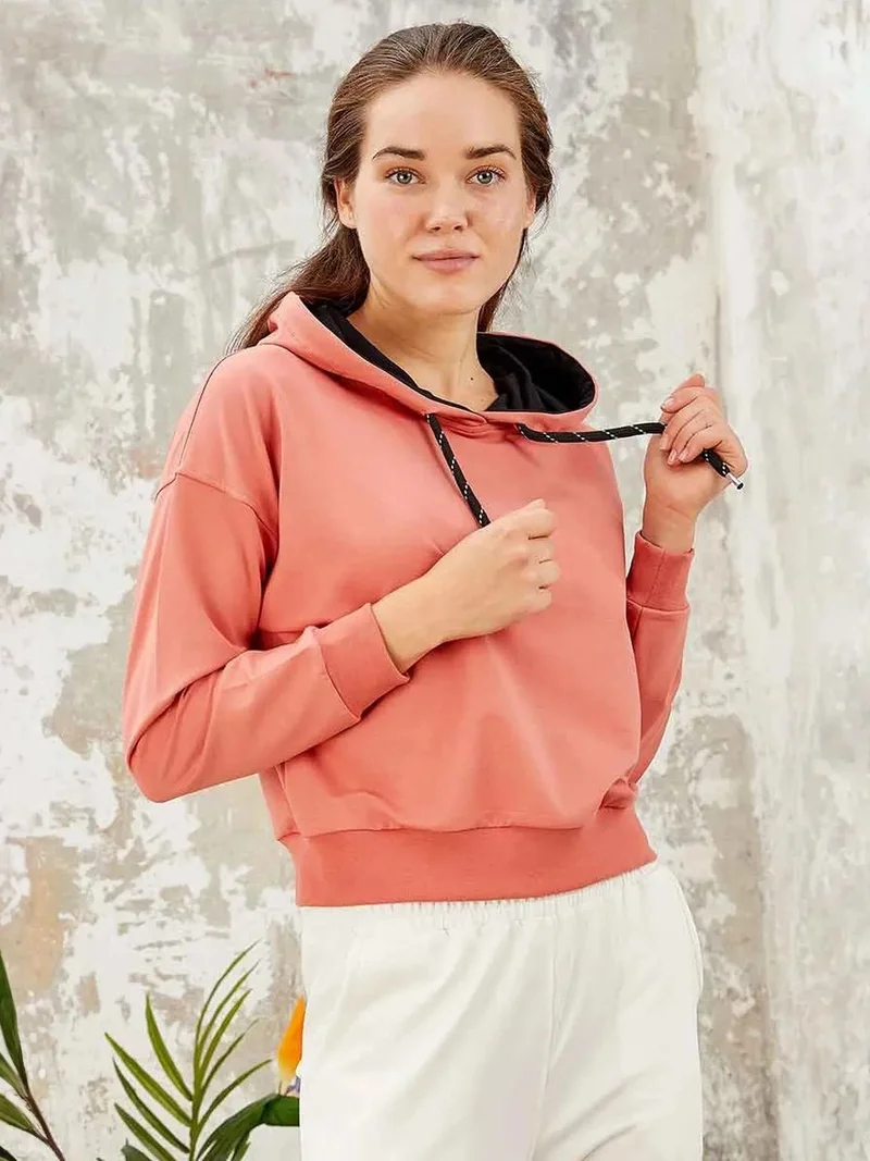 تومي لايف TOMMY Relaxed Hooded Sweatshirt With Tie Detail