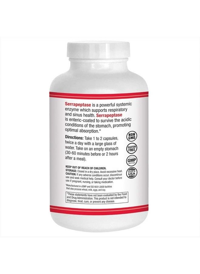 AST Enzymes - Serrapeptase 80,000 SPU – 300 Vegetarian Capsules - Premium Natural Systemic Enzymes – Enteric-Coated Serrapeptase - Image 1