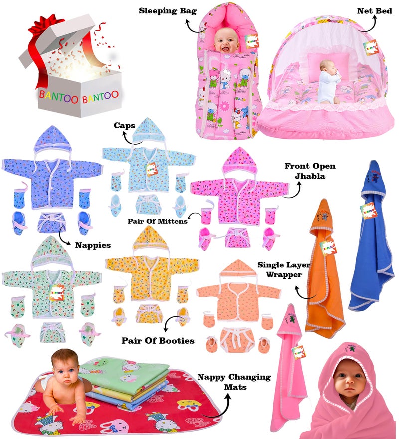 Bantoo 33 in 1 New Born Baby Products All | Gift Packs | Maternity Kit | Baby Shower | Infants Grooming | Baby Bedding | Clothes | Essential Items | Gifts Combo | Boys & Girls (0-6 Months) - Image 2