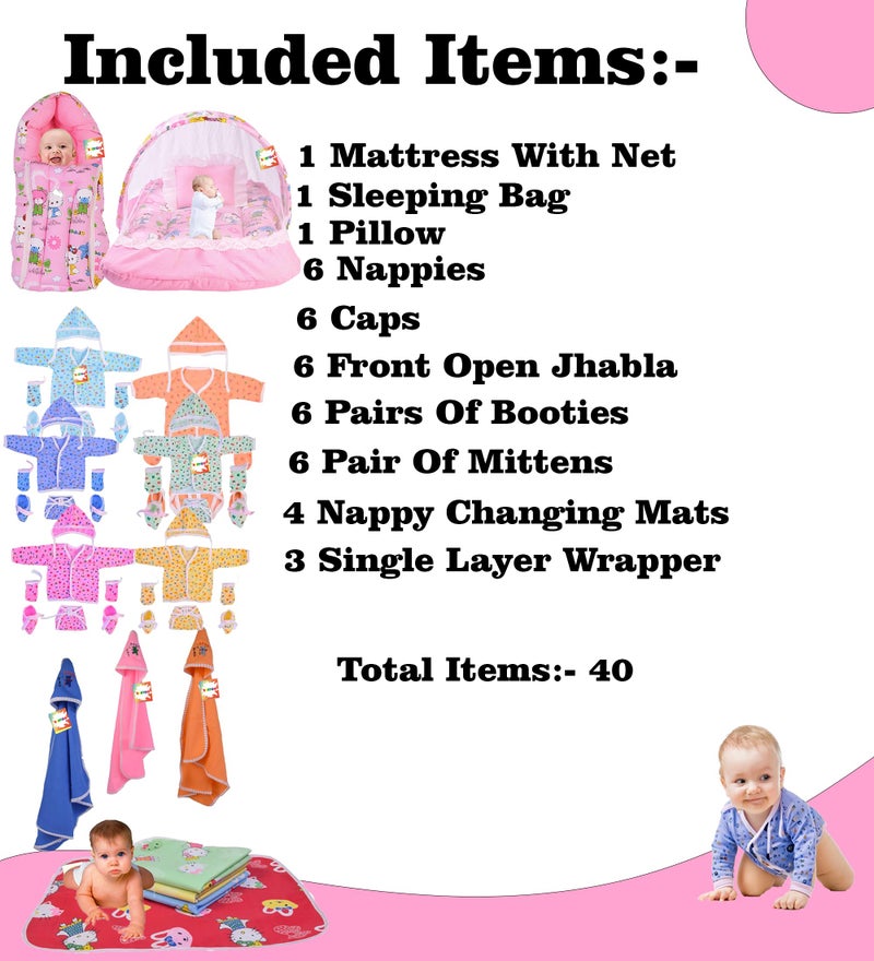 Bantoo 33 in 1 New Born Baby Products All | Gift Packs | Maternity Kit | Baby Shower | Infants Grooming | Baby Bedding | Clothes | Essential Items | Gifts Combo | Boys & Girls (0-6 Months) - Image 3