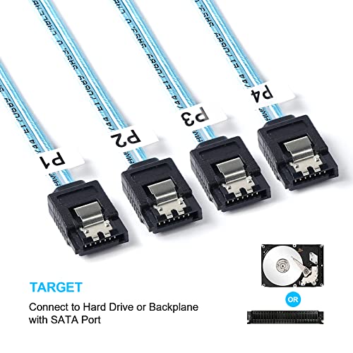 ADCAUDX SFF-8643 to SATA:0.5M Mini SAS to SATA Forward Breakout Cable Mini SAS HD SFF-8643 Controller to Hard Drive (1.6FT) - Image 4