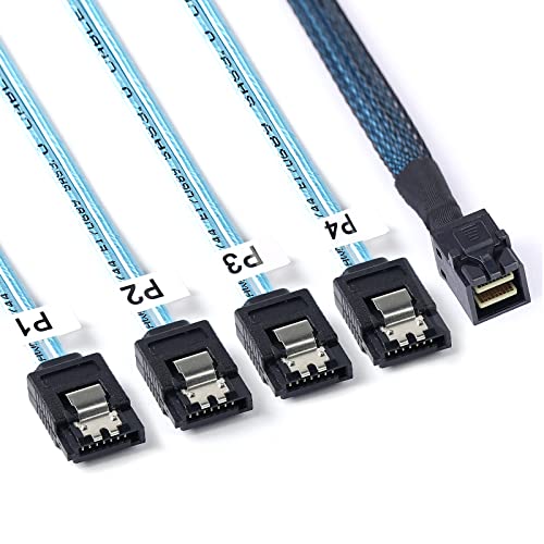 ADCAUDX SFF-8643 to SATA:0.5M Mini SAS to SATA Forward Breakout Cable Mini SAS HD SFF-8643 Controller to Hard Drive (1.6FT) - Image 1