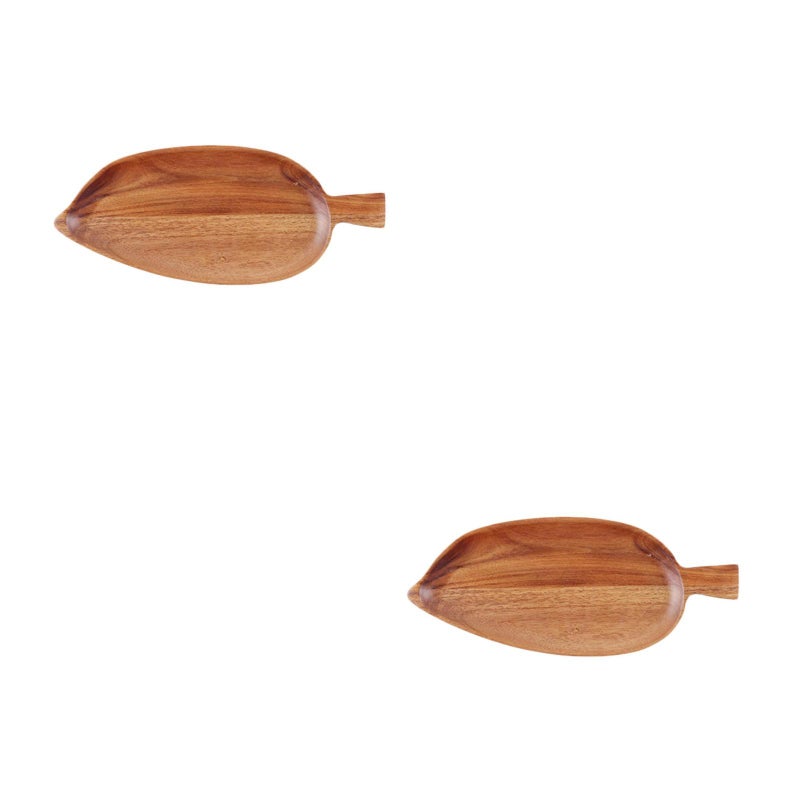 🍳 صينية تقديم خشبية على شكل ورقة للمنزل - Image 1