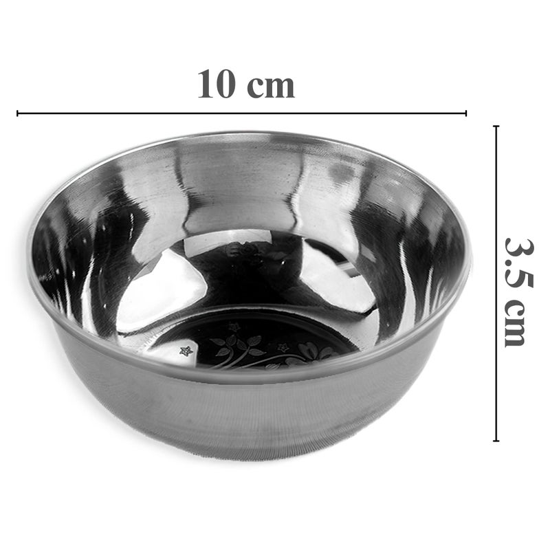 Suneast Steel Stainless Steel Laser Printed Dinner Set | Bartan Set | Steel Kitchen Set for Home | (Set of 24 - Serves 4 - Floral Design) - Image 5