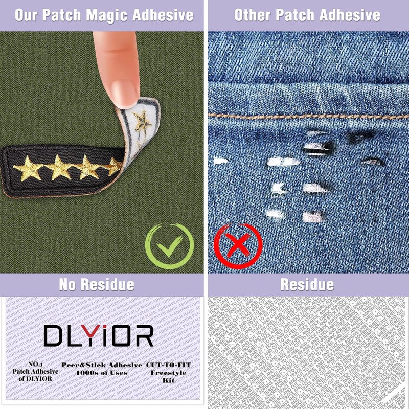 DLYIOR Patch Magic Adhesive, Washable Double-Sided Glue for Iron On Patches and Cut to Fit Freestyle Girl Scout Patches Kit.(4 Pack) - Image 4