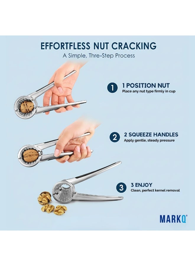 مارك كسارة مكسرات بمقبض مريح ونابض حلزوني – أداة قوية من الألومنيوم لفتح جميع أنواع المكسرات | كسارة مكسرات متعددة الاستخدامات مع فتاحة زجاجات، تصميم متين ومريح (عبوة من 2) - Image 5
