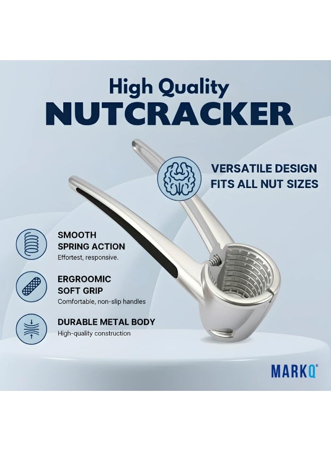 مارك كسارة مكسرات بمقبض مريح ونابض حلزوني – أداة قوية من الألومنيوم لفتح جميع أنواع المكسرات | كسارة مكسرات متعددة الاستخدامات مع فتاحة زجاجات، تصميم متين ومريح (عبوة من 2) - Image 3