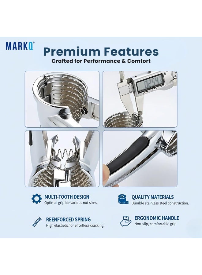 مارك كسارة مكسرات بمقبض مريح ونابض حلزوني – أداة قوية من الألومنيوم لفتح جميع أنواع المكسرات | كسارة مكسرات متعددة الاستخدامات مع فتاحة زجاجات، تصميم متين ومريح (عبوة من 2) - Image 4