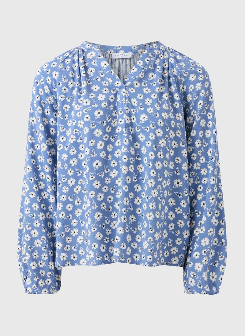 Matalan Blue Floral Popover Shirt