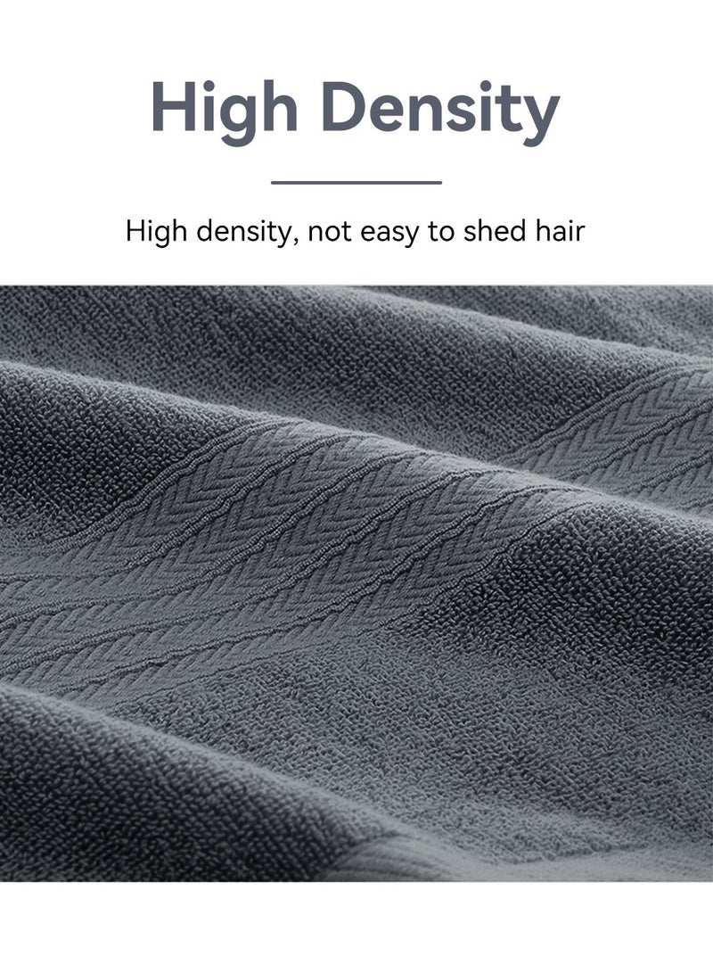 3PCS Cotton Bath Towel Set Fast Absorbent Skin-friendly and Soft Bath Towel*1PCS and 2PCS Towels Grey - Image 5