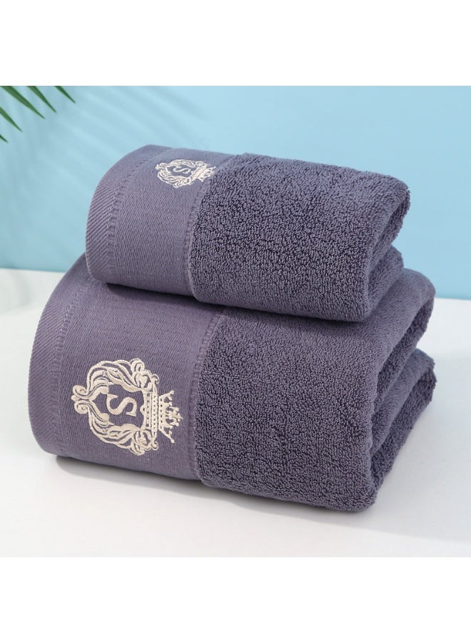 3PCS Cotton Bath Towel Set Fast Absorbent Skin-friendly and Soft Bath Towel*1PCS and 2PCS Towels Grey - Image 2