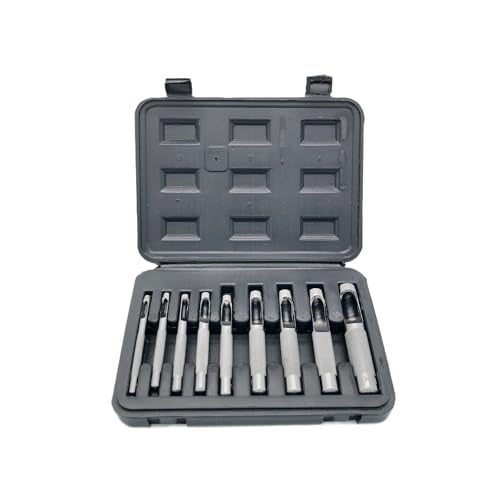 Buyohlic 9 Pcs Leather Hole Punch Round Working Hollow Cutting Mat for Watch Band, Belt, Wristband DIY Leather Crafting - Image 3