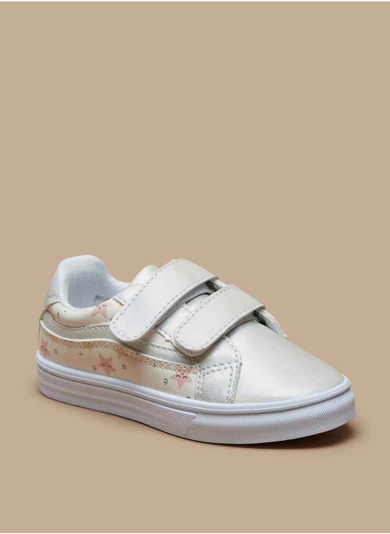 Flora Bella By Shoexpress - Girls Butterfly Print Casual Sneakers with Hook and Loop Closure - Image 1
