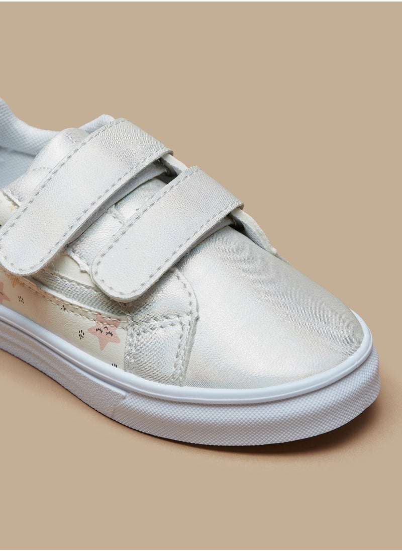 Flora Bella By Shoexpress - Girls Butterfly Print Casual Sneakers with Hook and Loop Closure - Image 1