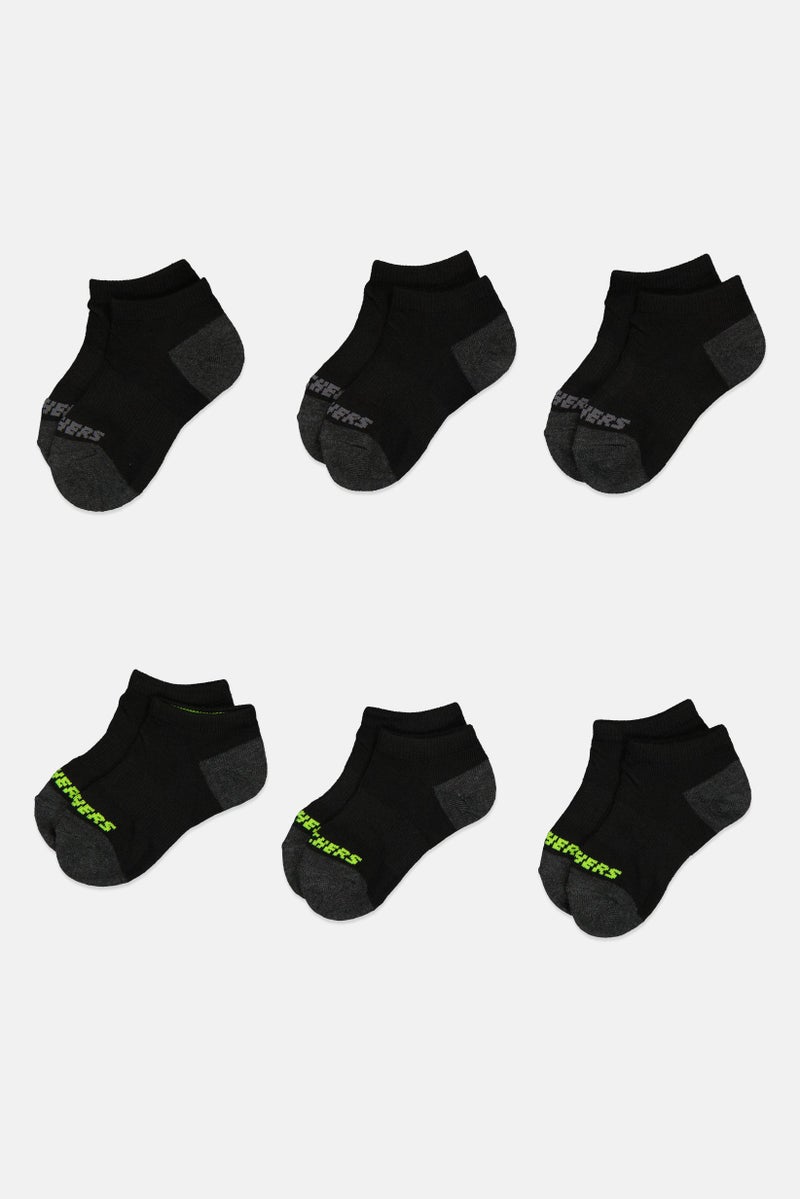SKECHERS Toddlers Boy 6 Pairs Brand Logo Low Cut Sock, Multicolor - Image 3