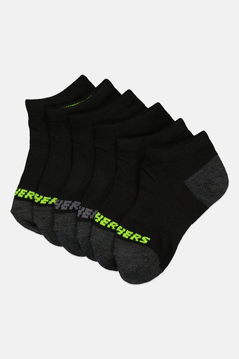 SKECHERS Toddlers Boy 6 Pairs Brand Logo Low Cut Sock, Multicolor - Image 1