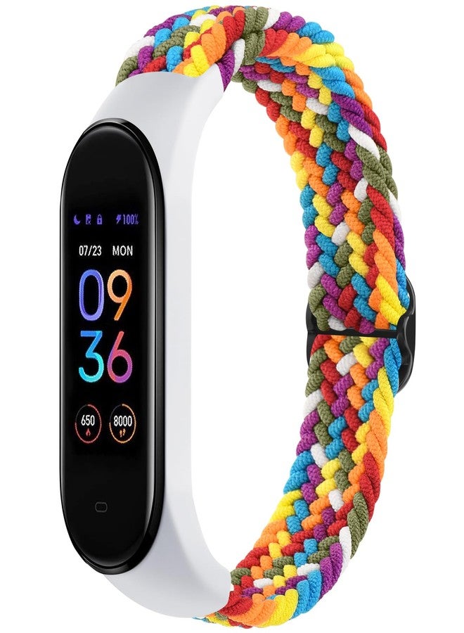 Meliya Elastic Bands for Amazfit Band 5 Replacement Strap Women Men, Soft Braided Nylon Solo Sport Strap Bracelet Wristband Compatible with Amazfit Band 5 Accessories (Colorful) - Image 1
