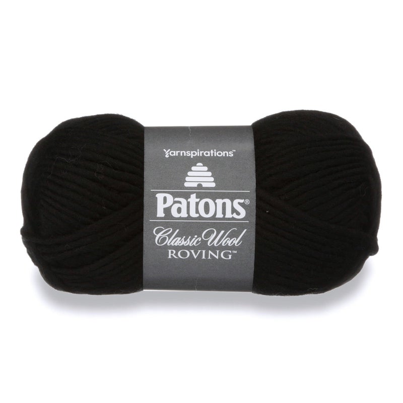 Patons Classic Wool Roving Yarn 35 oz Black 1 Ball