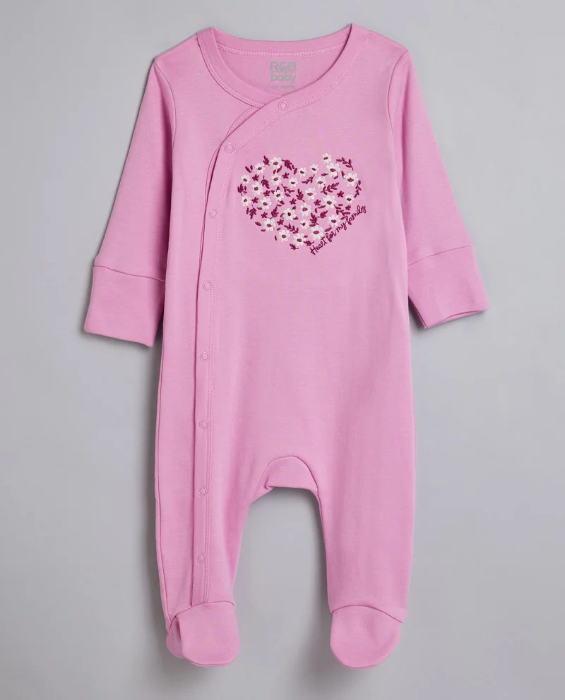 أر أند بي 3 Pack Printed Footed Sleepsuits