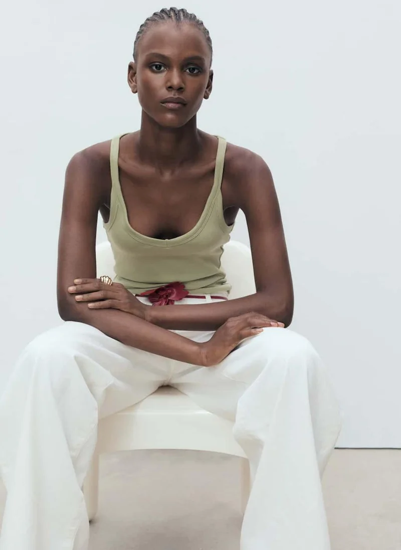 MANGO Cotton Top With Straps