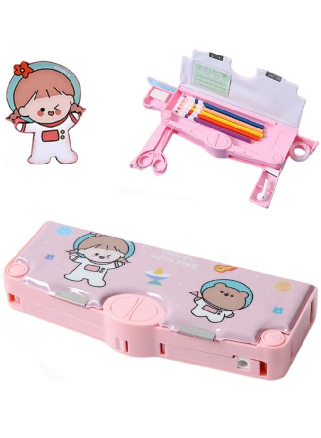 Loquat Children's Waterproof Pencil Case, Cute Cartoon Stationery Pouch with Scissors, Ruler, Eraser, Tape, Suitable for Use at Home or School - Image 1