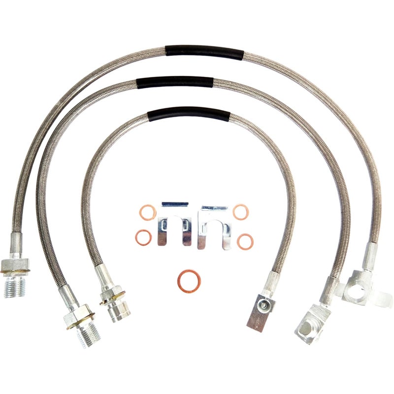 EZROAD 3X Front Rear Extended Stainless Steel Brake Line 89340S 89335S Compatible with Chevrolet C20 K10 K20 K5 Blazer Compatible with GMC C15 C25 K15 K25 Jimmy Suburban 19711991 Pickup Truck SUV - Image 2